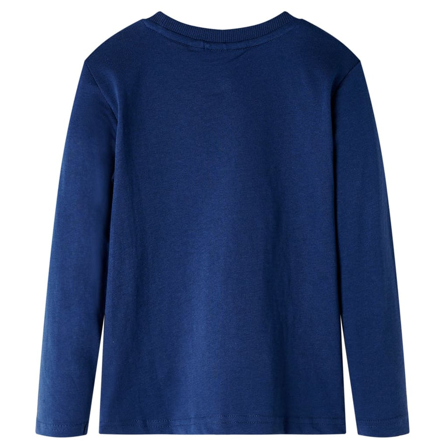 Kindershirt met lange mouwen 92 marineblauw Marineblauw