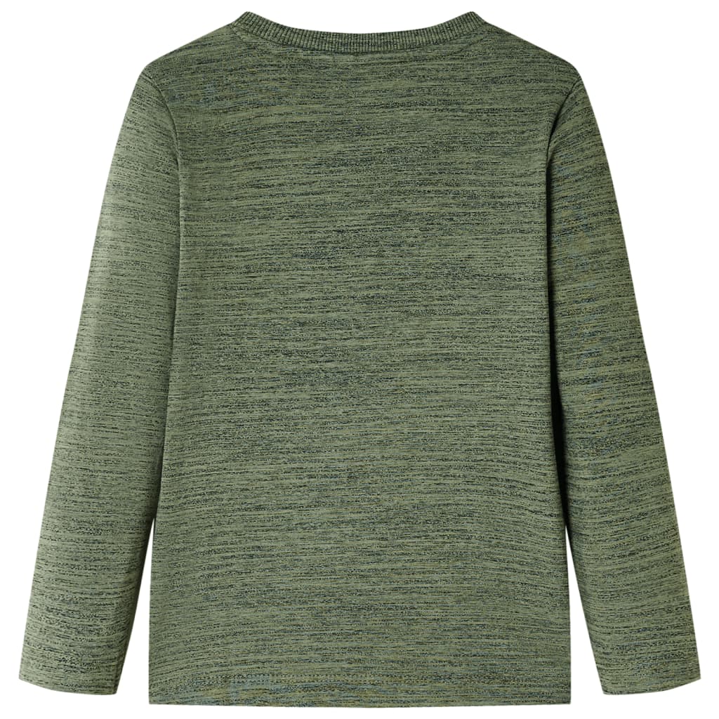 Kindershirt met lange mouwen 104 gemêleerd kakikleurig