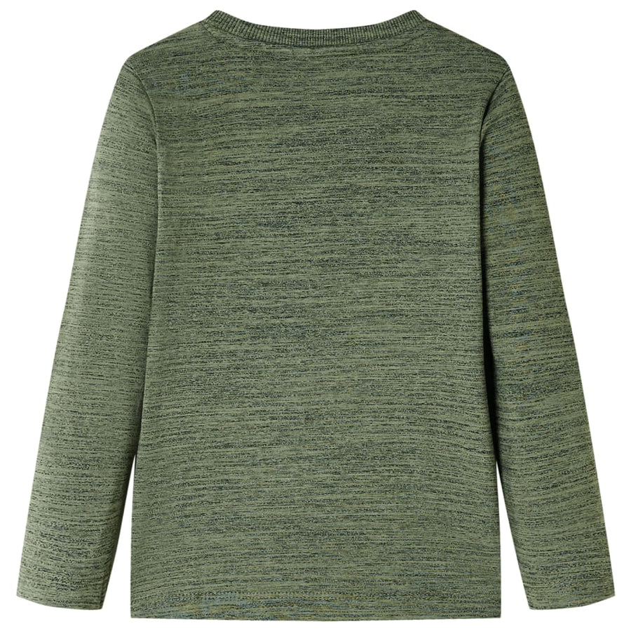 Kindershirt met lange mouwen 104 gemêleerd kakikleurig