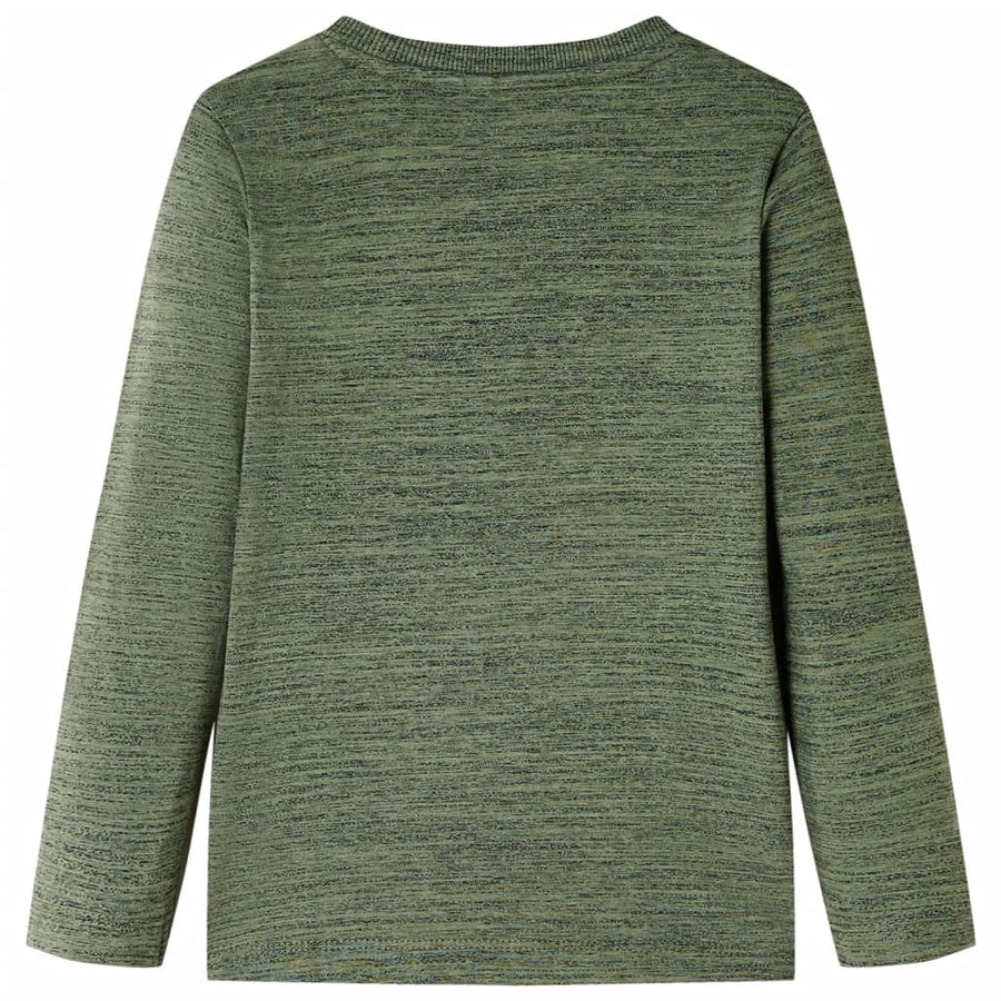 Kindershirt met lange mouwen 116 gemêleerd kakikleurig