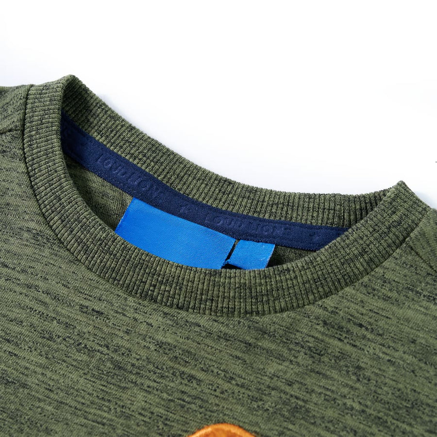Kindershirt met lange mouwen 116 gemêleerd kakikleurig