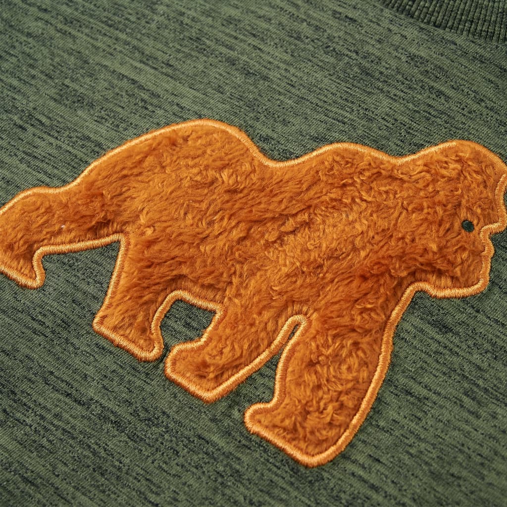 Kindershirt met lange mouwen 116 gemêleerd kakikleurig