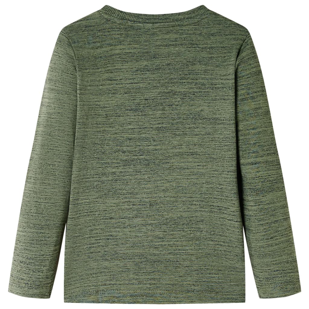 Kindershirt met lange mouwen 128 gemêleerd kakikleurig