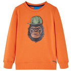 Kindertrui 92 donkeroranje katoen fleece