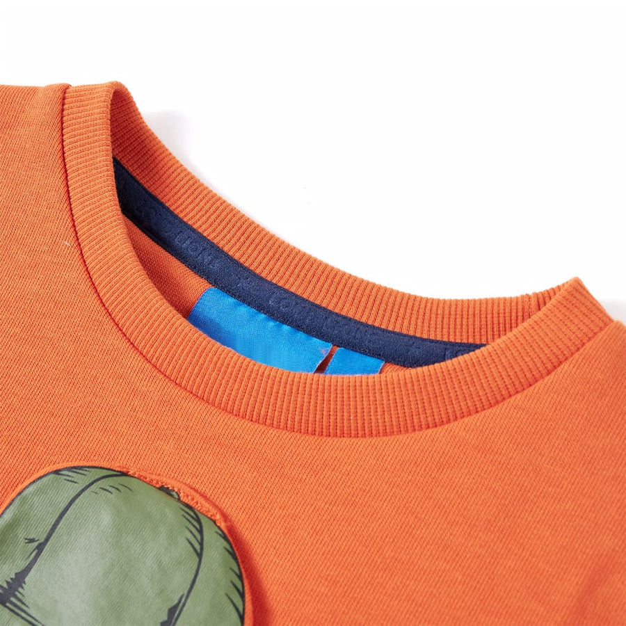Kindertrui 128 donkeroranje orange 128