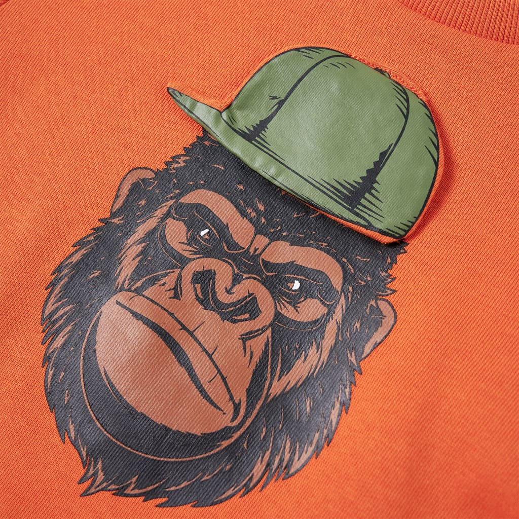 Kindertrui 128 donkeroranje orange 128