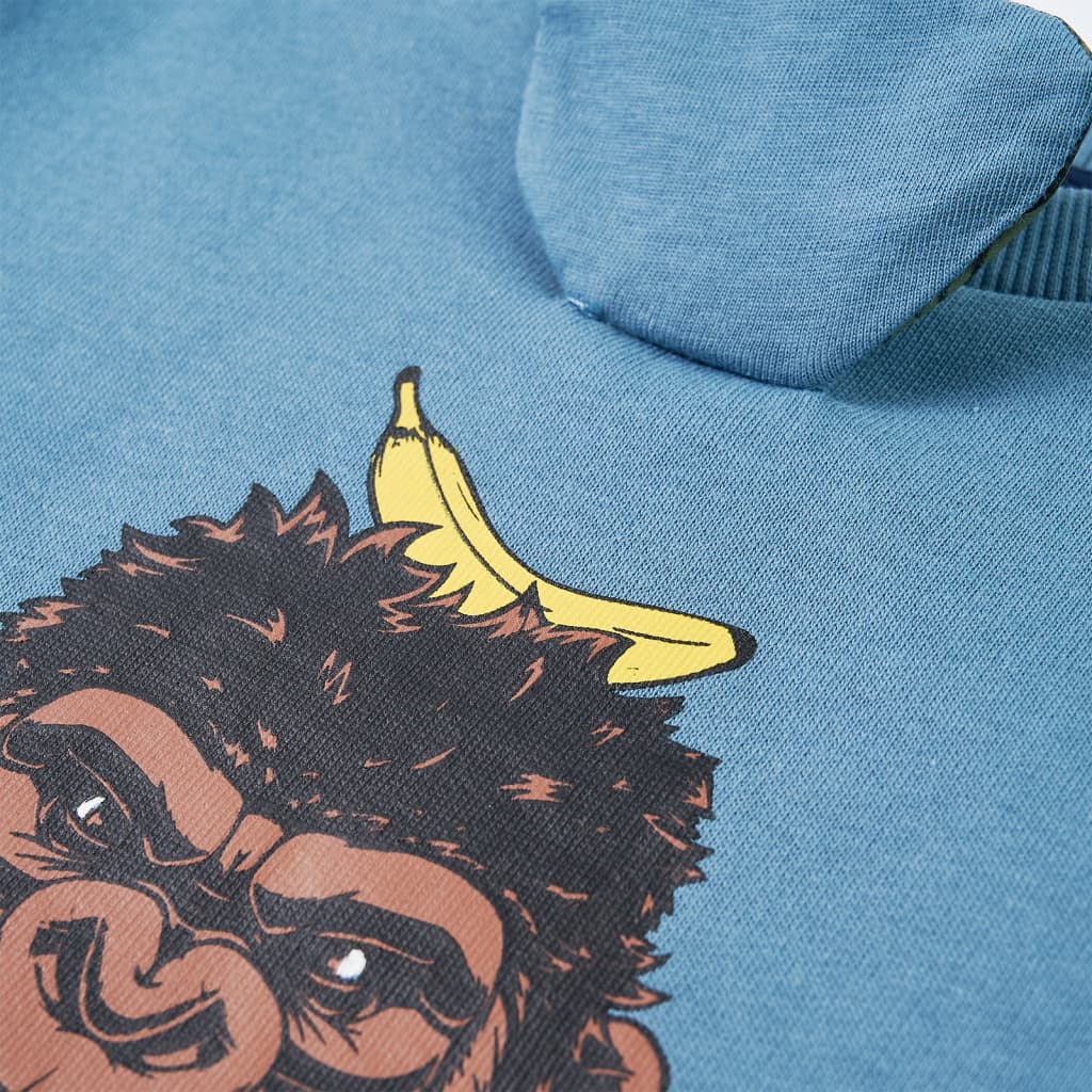 Kindertrui 128 middelblauw Blauw