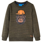 Children's sweater, size 116, mottled dark khaki