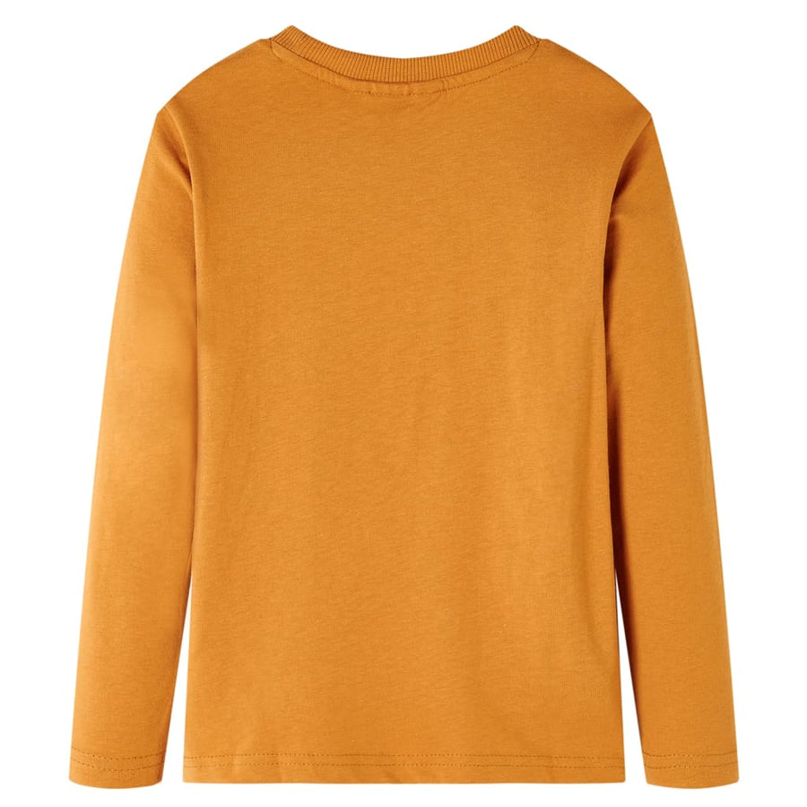 Kindershirt met lange mouwen 104 donkerokerkleurig Oker