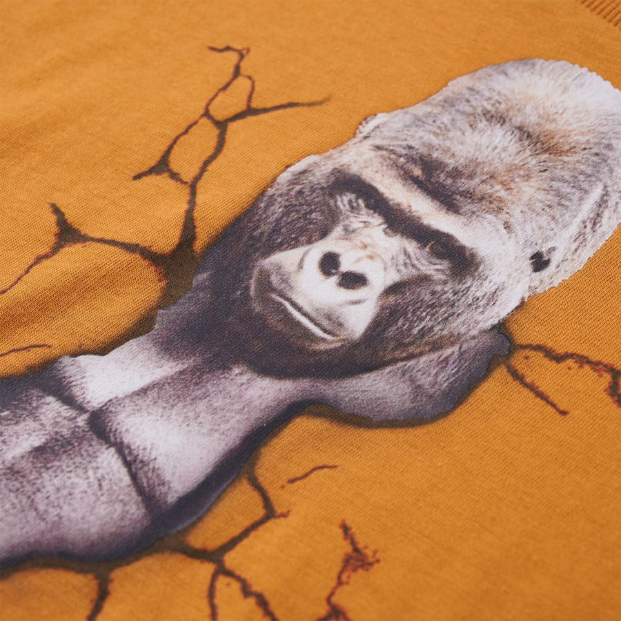 Kindershirt met lange mouwen 104 donkerokerkleurig Oker