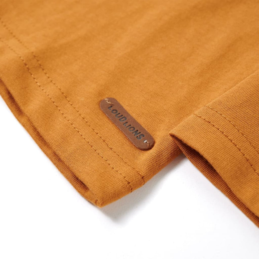 Kindershirt met lange mouwen 104 donkerokerkleurig Oker