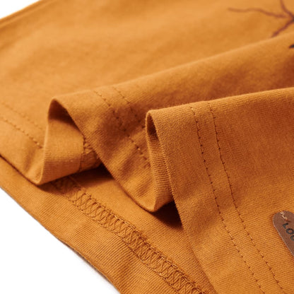 Kindershirt met lange mouwen 104 donkerokerkleurig Oker