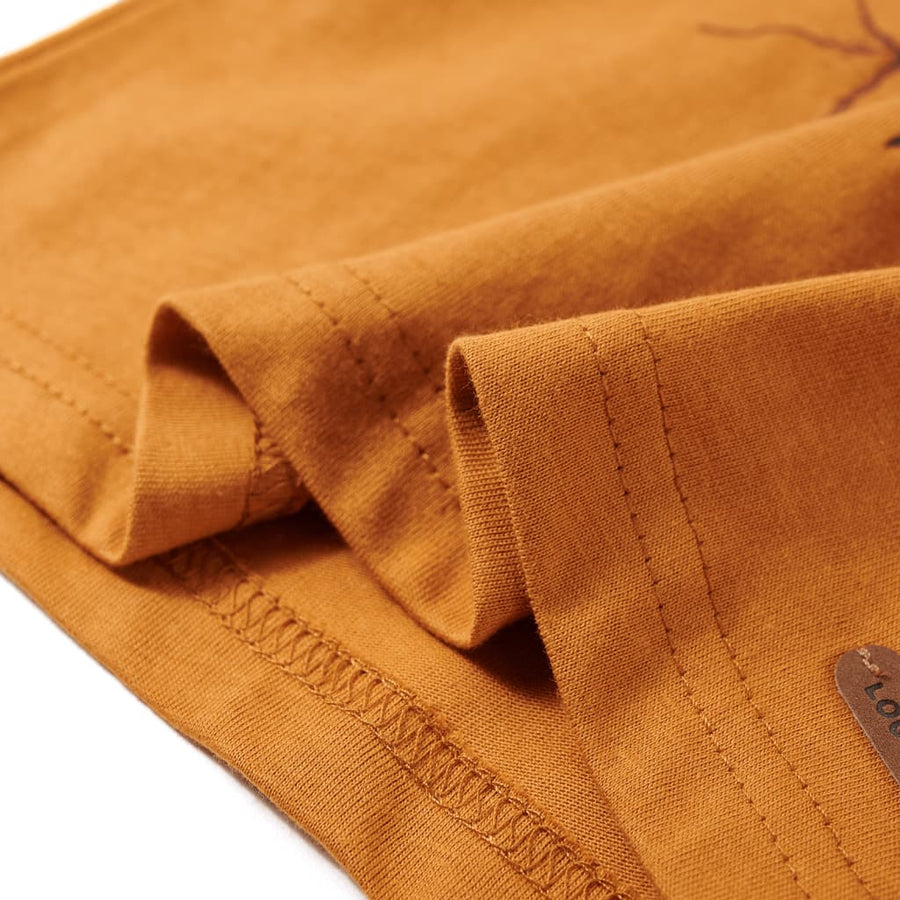 Kindershirt met lange mouwen 104 donkerokerkleurig Oker