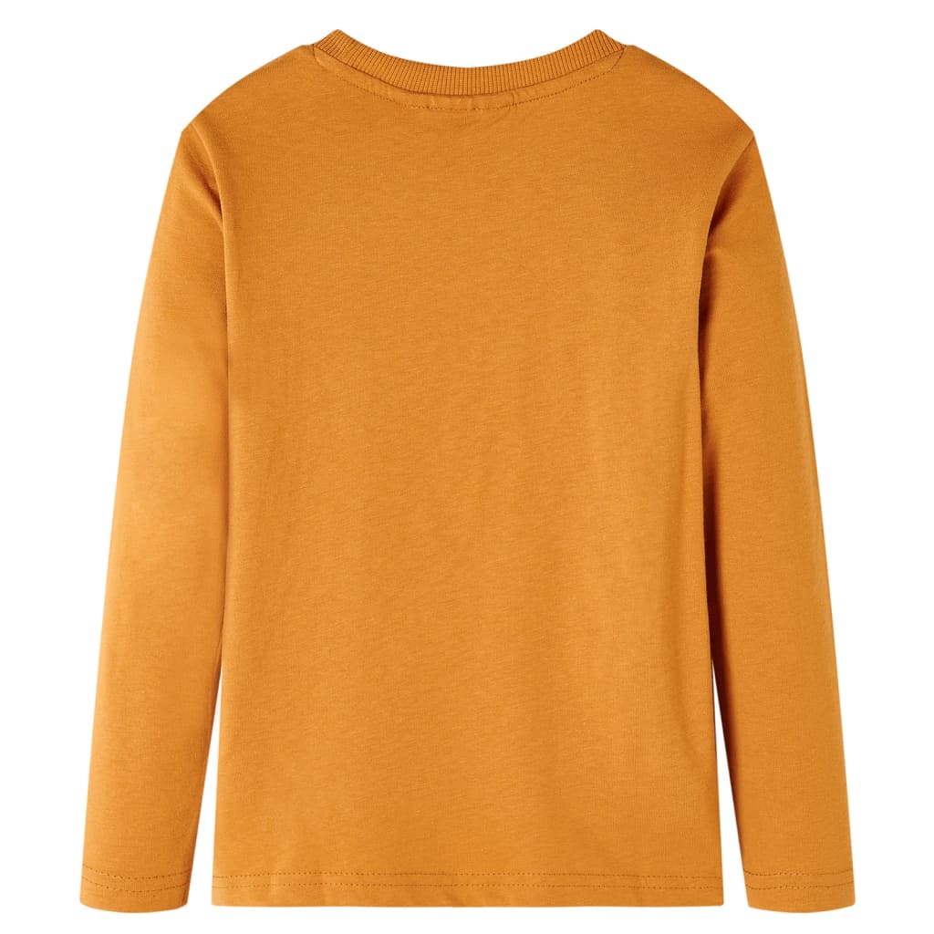 Kindershirt met lange mouwen 116 donkerokerkleurig Oker