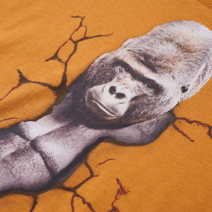 Kindershirt met lange mouwen 116 donkerokerkleurig Oker
