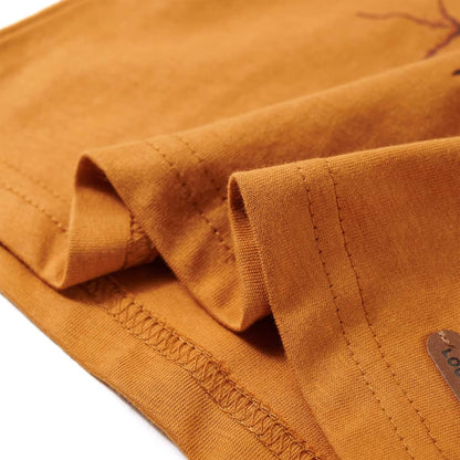 Kindershirt met lange mouwen 116 donkerokerkleurig Oker
