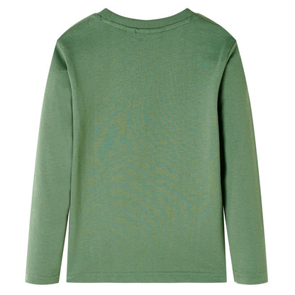 Kindershirt met lange mouwen 104 lichtkakikleurig Kaki