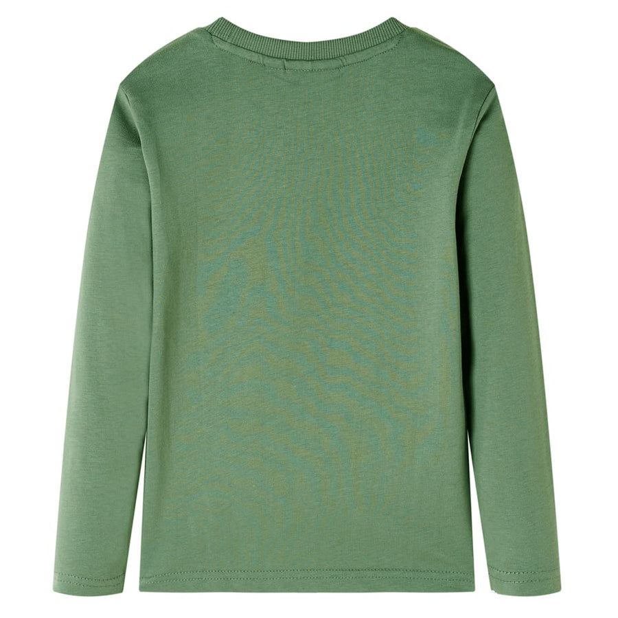 Kindershirt met lange mouwen 116 lichtkakikleurig Kaki