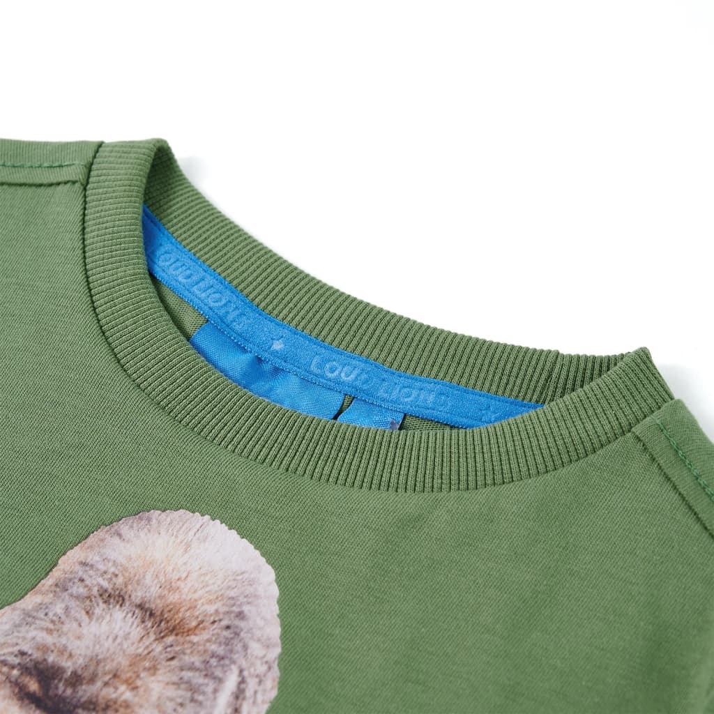 Kindershirt met lange mouwen 116 lichtkakikleurig Kaki