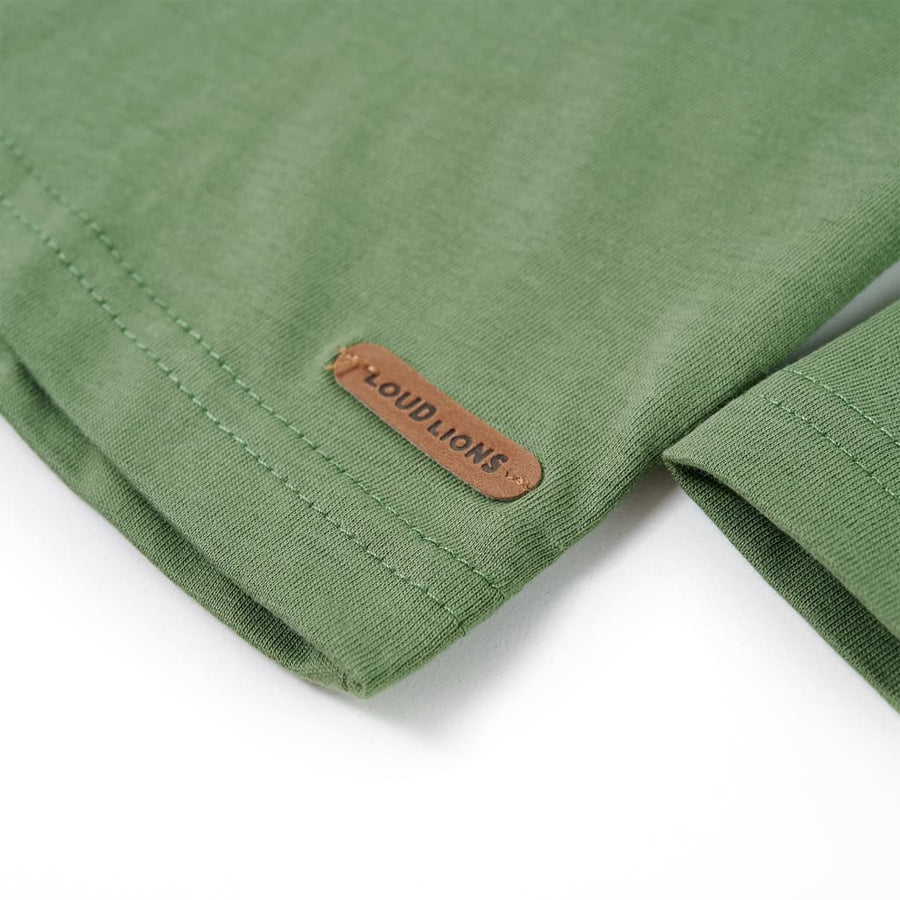 Kindershirt met lange mouwen 116 lichtkakikleurig Kaki