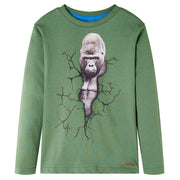 Children's long-sleeved shirt 128 light khaki