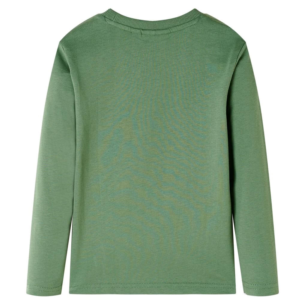Kindershirt met lange mouwen 128 lichtkakikleurig Kaki