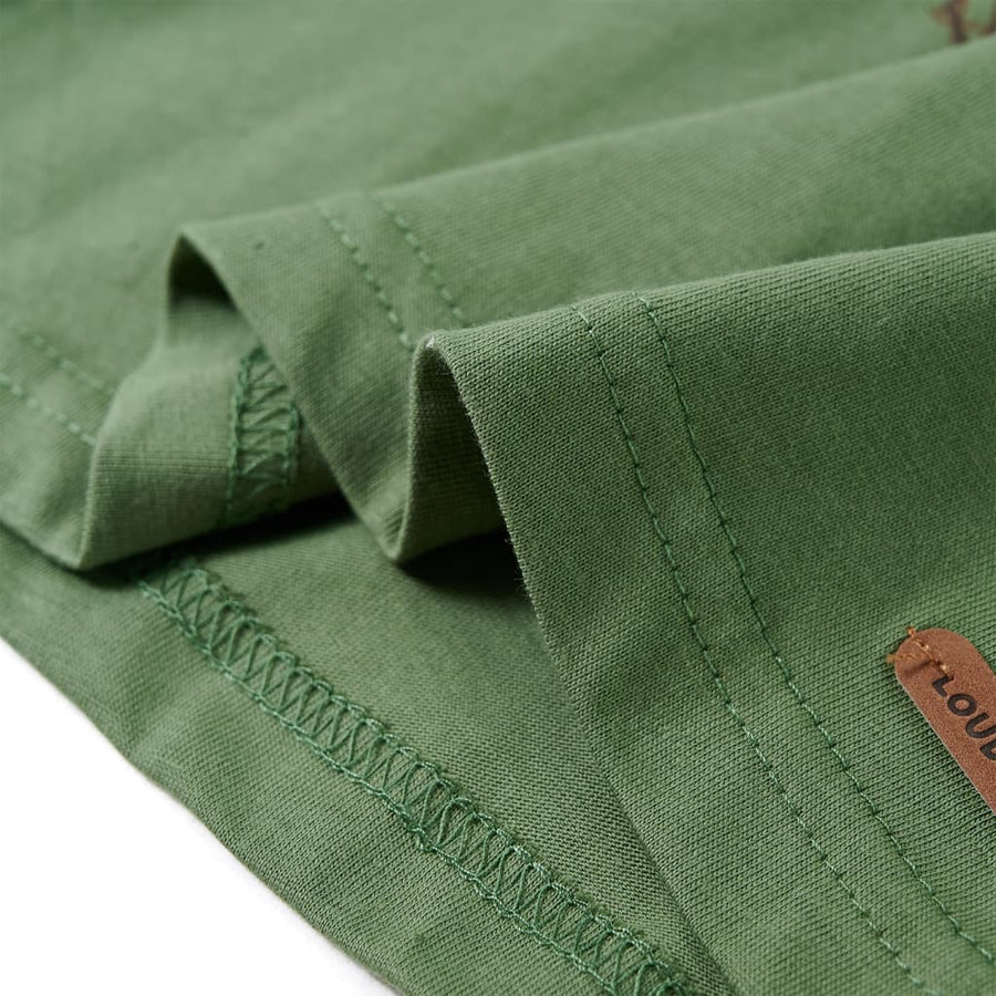 Kindershirt met lange mouwen 128 lichtkakikleurig Kaki