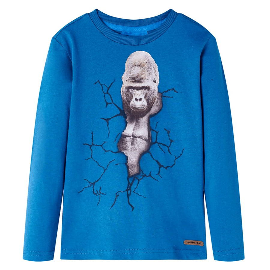 Kindershirt met lange mouwen 128 petrol Benzine 128
