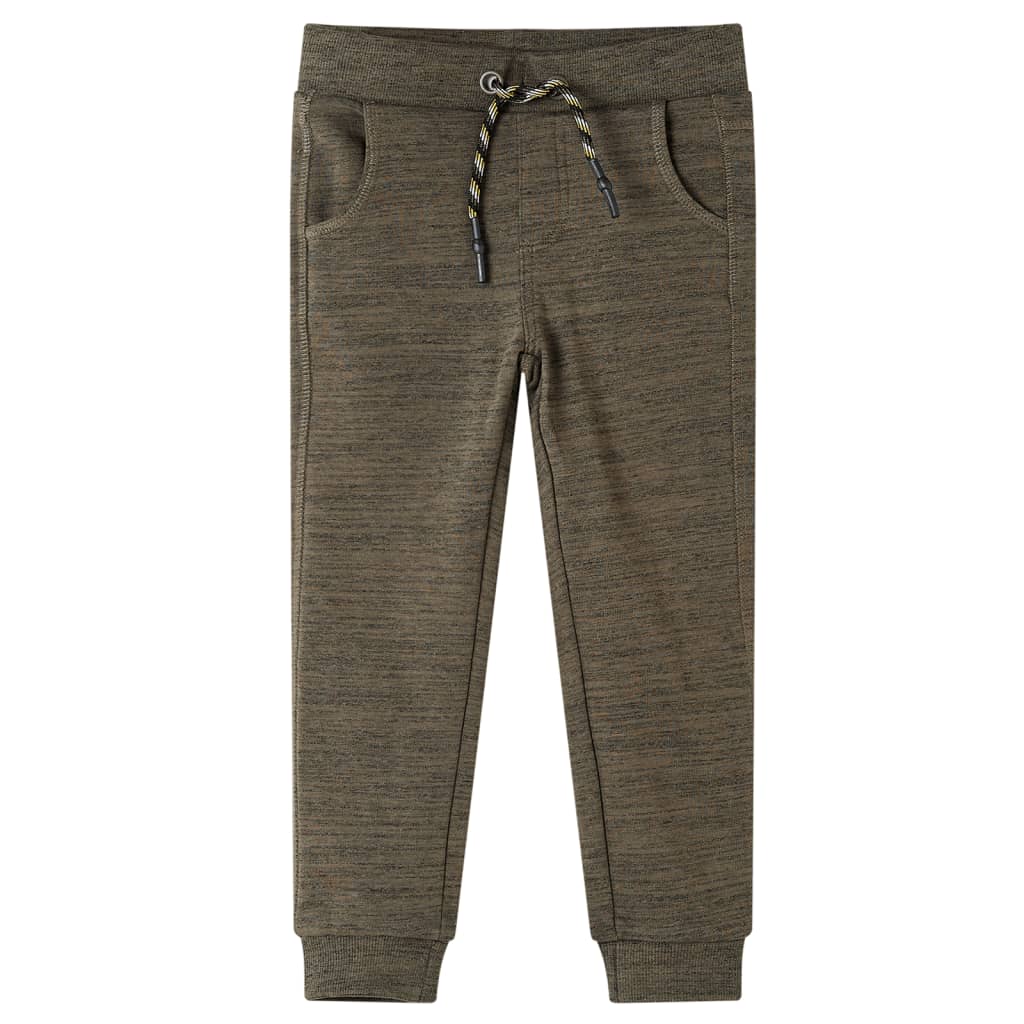 Kinderjoggingbroek 92 gemêleerd donker kaki Kaki