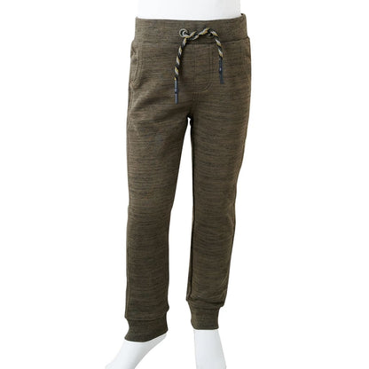 Kinderjoggingbroek 92 gemêleerd donker kaki Kaki