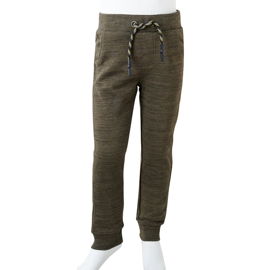 Kinderjoggingbroek 92 gemêleerd donker kaki Kaki