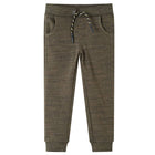 Kids' jogging bottoms size 104 mottled dark khaki
