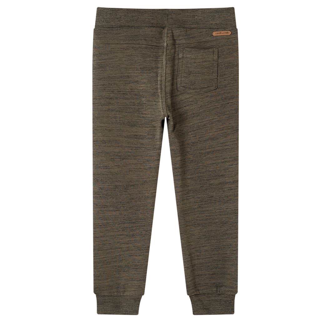 Kinderjoggingbroek 104 gemêleerd donker kaki Kaki 104