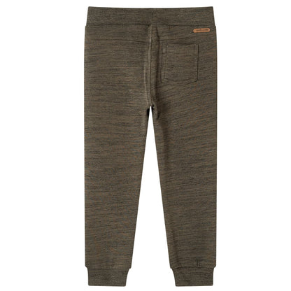 Kinderjoggingbroek 104 gemêleerd donker kaki Kaki 104