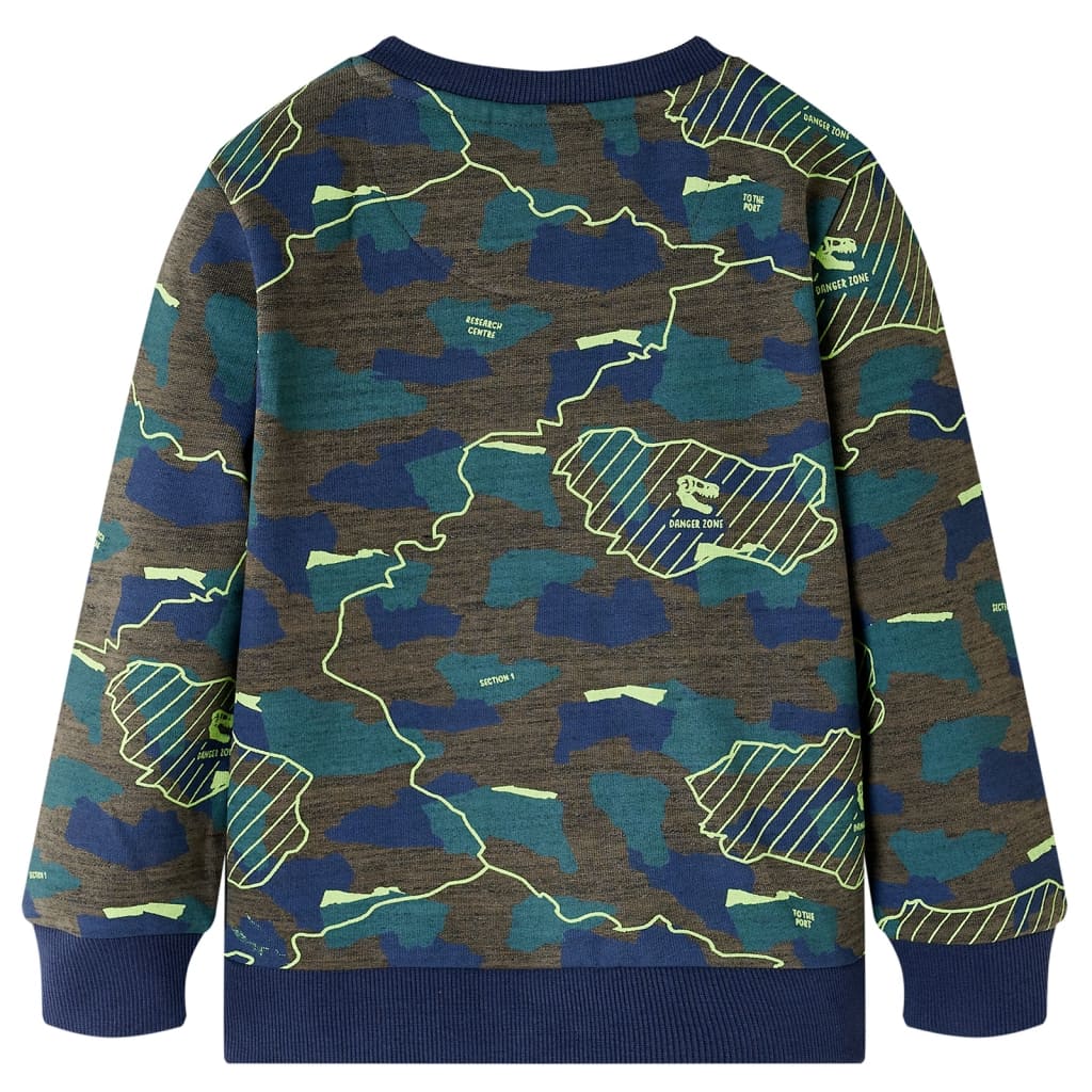 Kindershirt 140 gemêleerd donkerkakikleurig