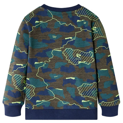 Kindershirt 140 gemêleerd donkerkakikleurig