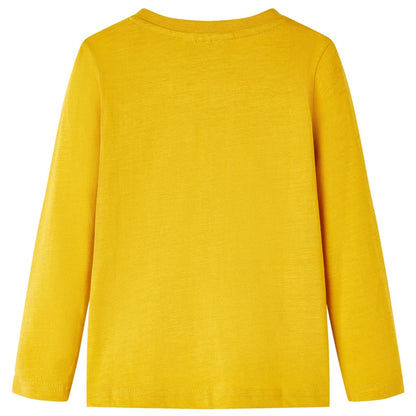 Kindershirt met lange mouwen 104 okerkleurig Oker 104