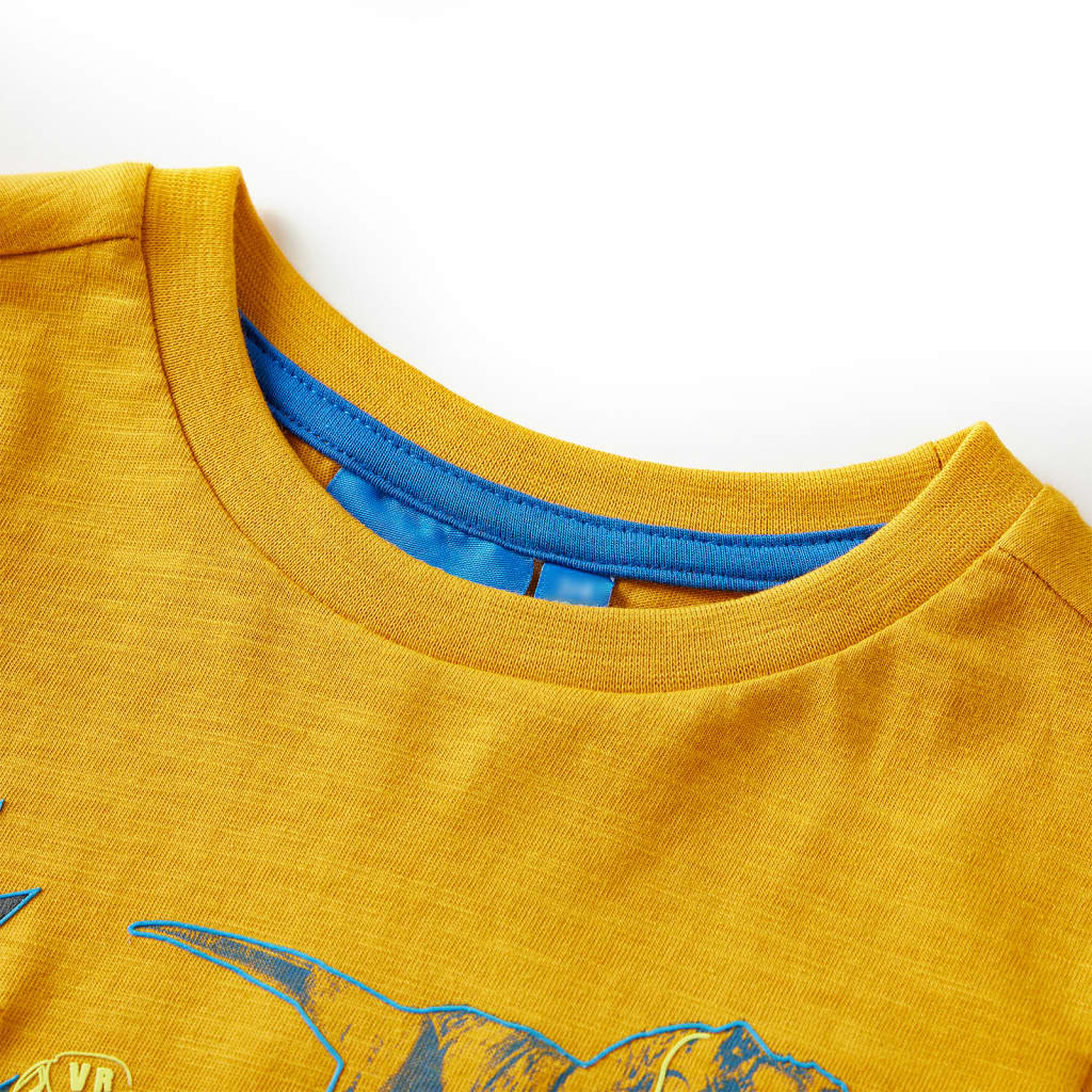 Kindershirt met lange mouwen 104 okerkleurig Oker 104