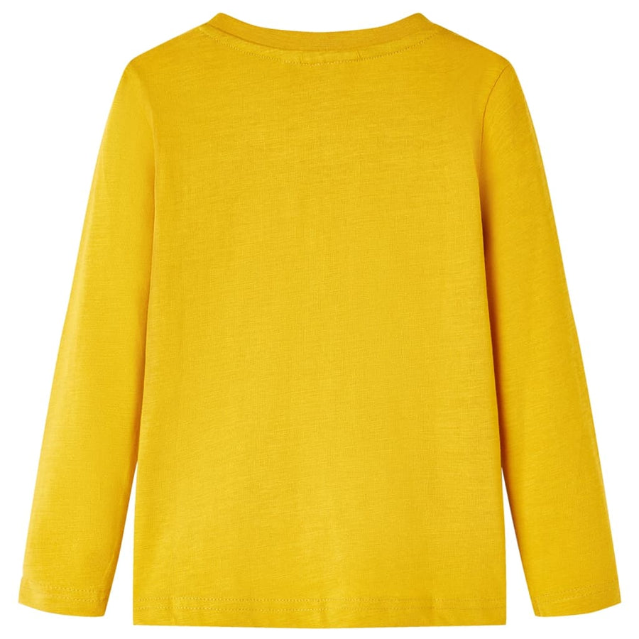 Kindershirt met lange mouwen 128 okerkleurig Oker 128
