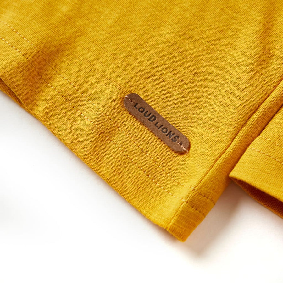 Kindershirt met lange mouwen 128 okerkleurig Oker 128