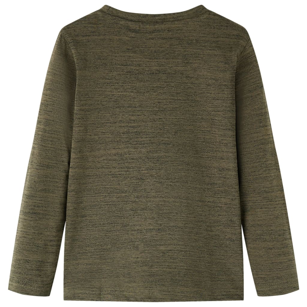 Kindershirt met lange mouwen 104 gemêleerd kakikleurig Kaki 104