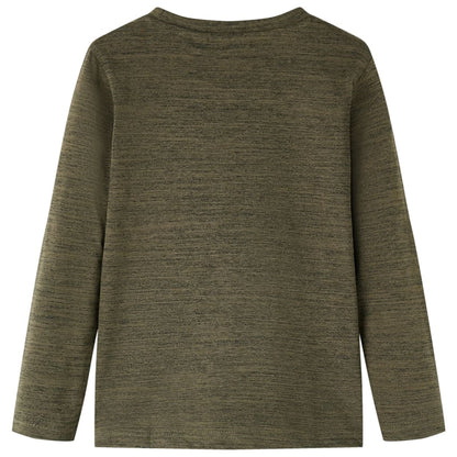 Kindershirt met lange mouwen 104 gemêleerd kakikleurig Kaki 104