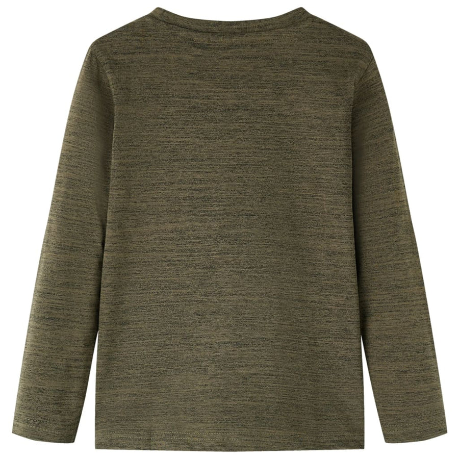 Kindershirt met lange mouwen 104 gemêleerd kakikleurig Kaki 104