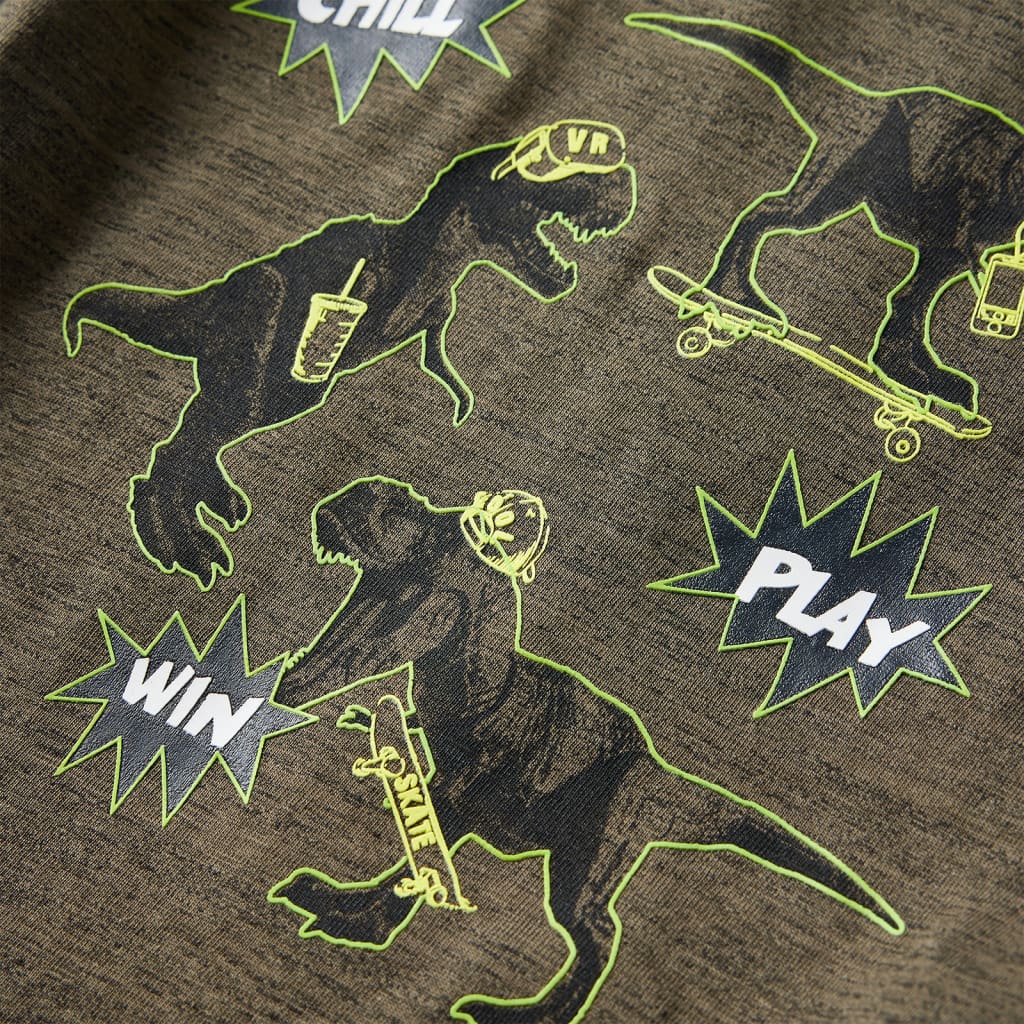 Kindershirt met lange mouwen 104 gemêleerd kakikleurig Kaki 104