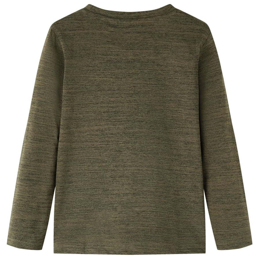 Kindershirt met lange mouwen 116 gemêleerd kakikleurig Kaki 116