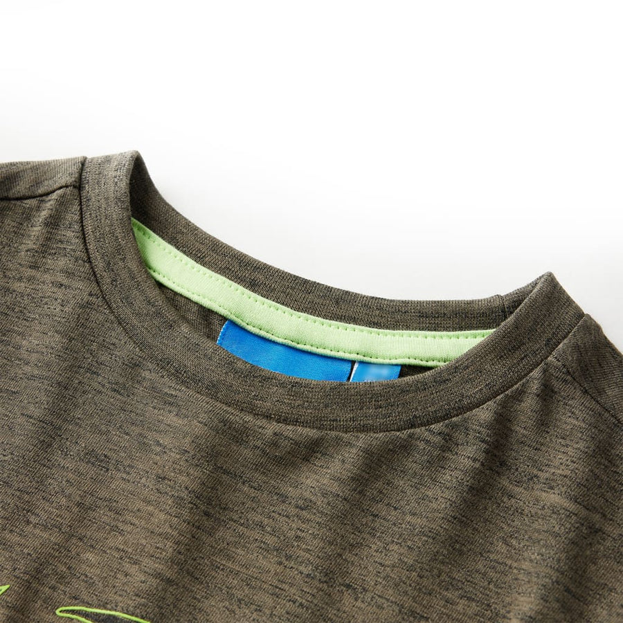 Kindershirt met lange mouwen 116 gemêleerd kakikleurig Kaki 116
