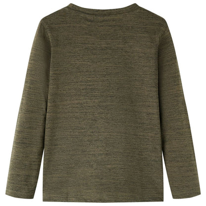 Kindershirt met lange mouwen 128 gemêleerd kakikleurig Kaki 128