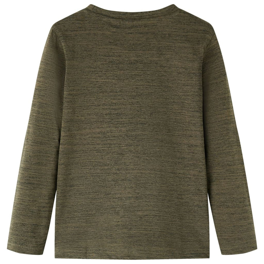 Kindershirt met lange mouwen 128 gemêleerd kakikleurig Kaki 128