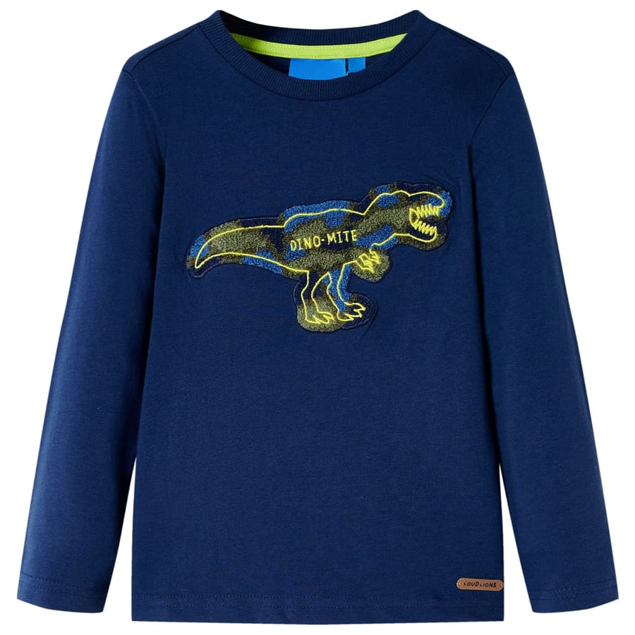 Kindershirt met lange mouwen 116 marineblauw Marineblauw