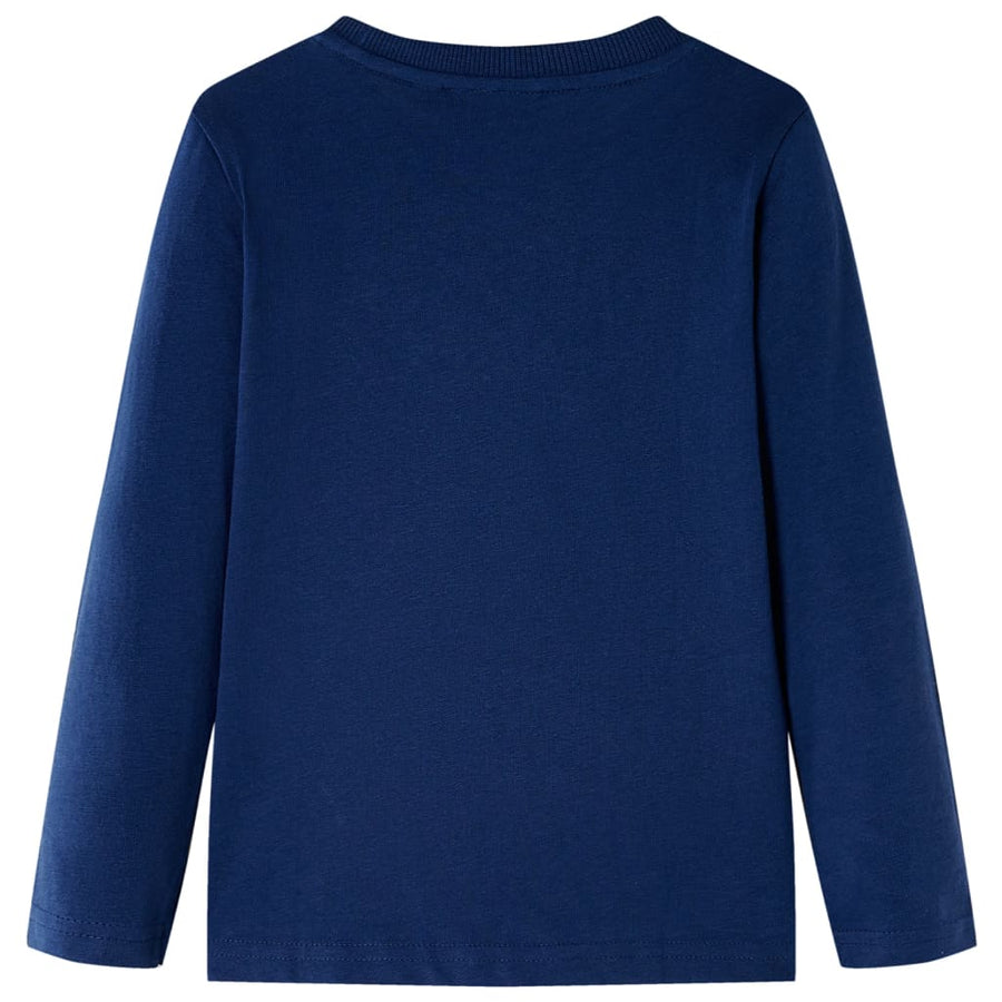 Kindershirt met lange mouwen 116 marineblauw Marineblauw